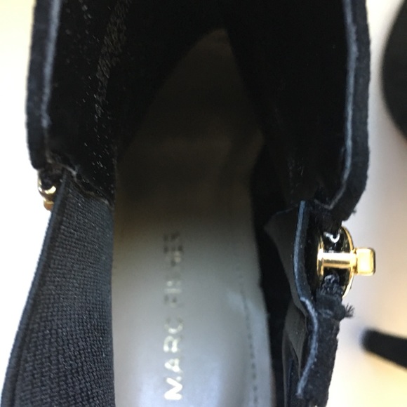 🆕MARC FISHER Black Peep Toe Suede Pumps Sz 6-1/2 - Picture 6 of 6